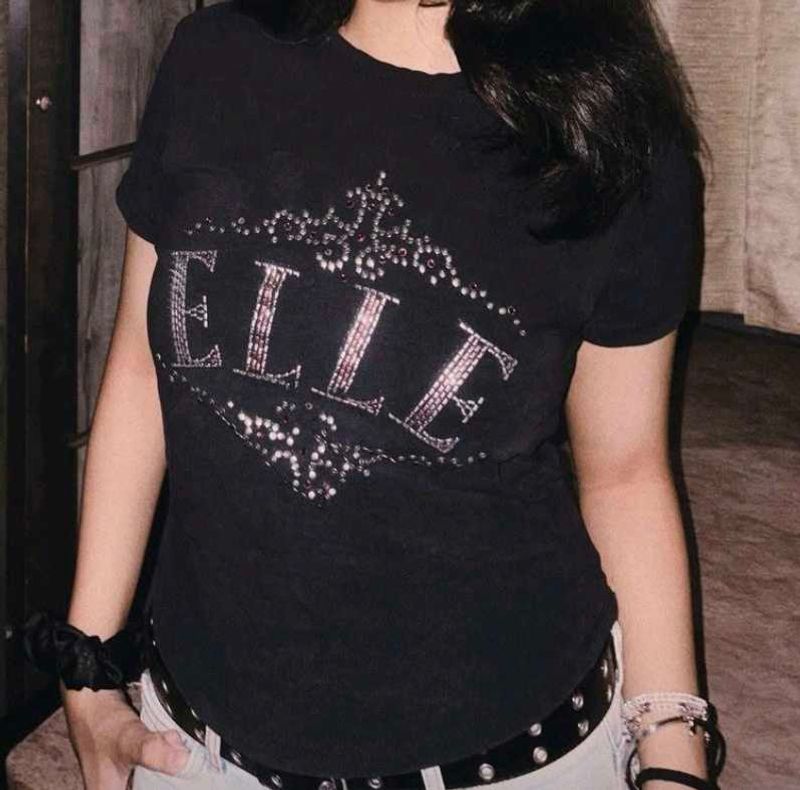 y2k baddie elle rhinestone top ☆