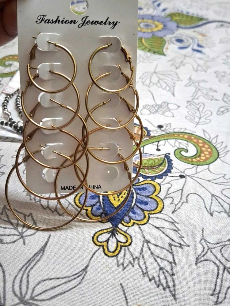 Gold Hoop Earring Set