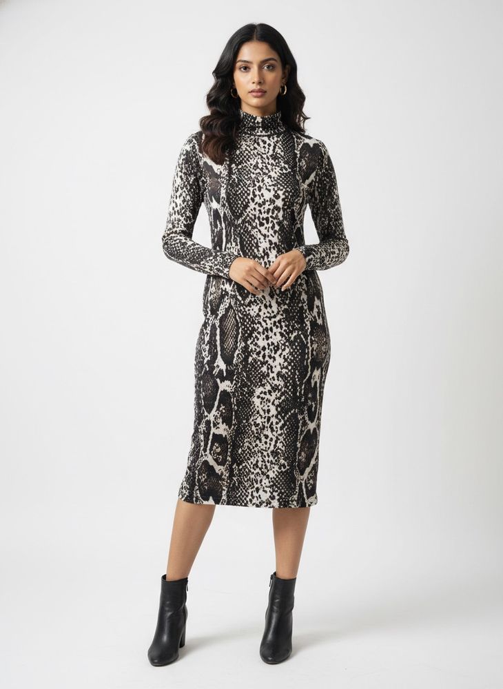 Size S- Zara dube Snakeskin Print turtleneck