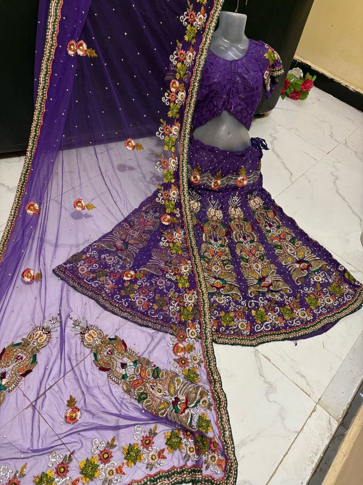 Exquisite Purple Embroidered Lehenga Choli