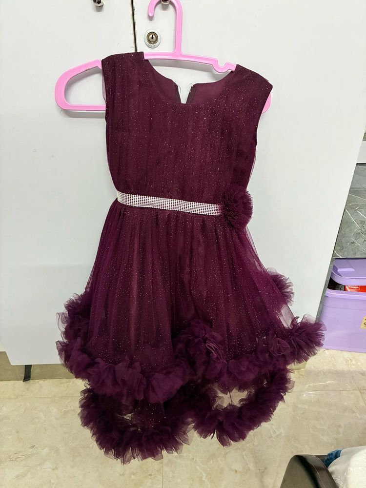 Elegant Burgundy Party Dress