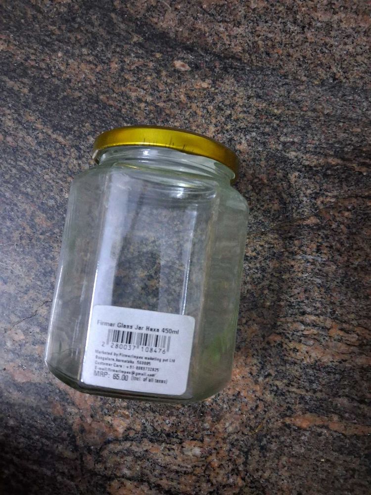Glass Jar with Gold Lid