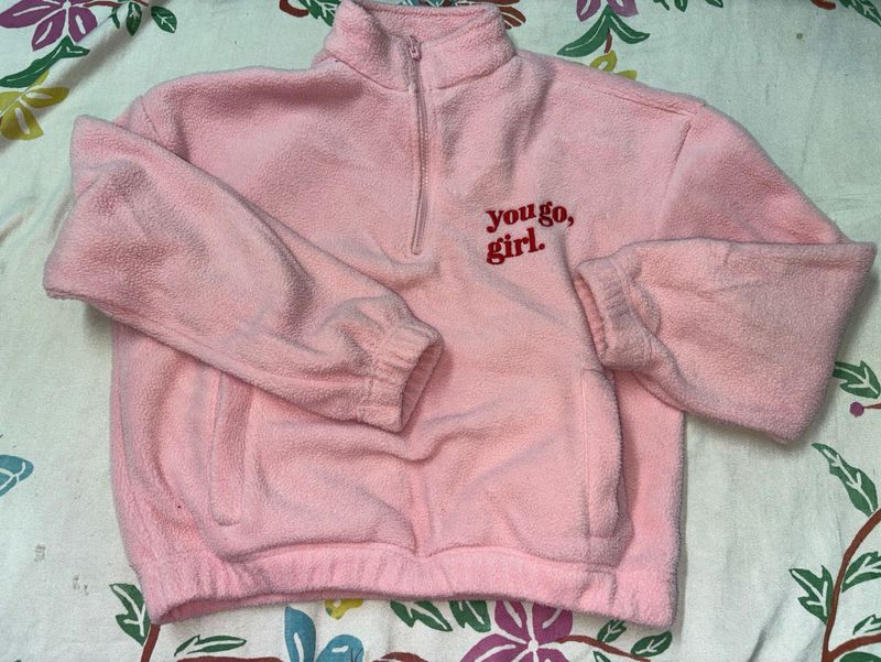 Pink Fleece "You Go Girl" Pullover