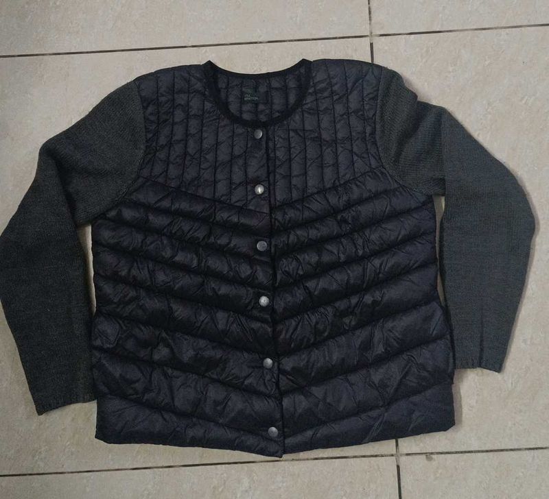 Unique Black Quilted Cardigan