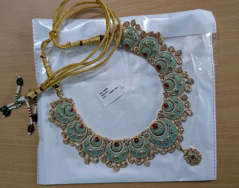 Mint Green Kundan Necklace