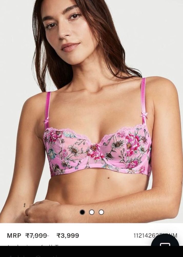 NEW VS Floral Embroidered Balconette Bra