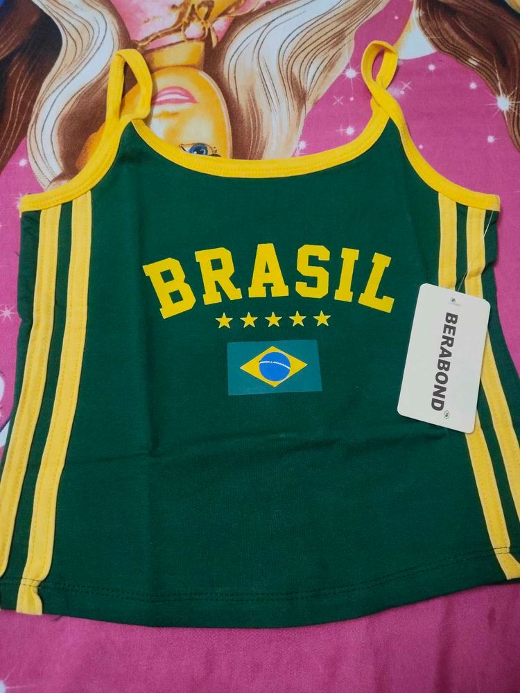Brazil Themed Green Tank Top