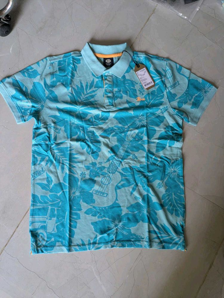 Men's Tropical Print Polo Shirt