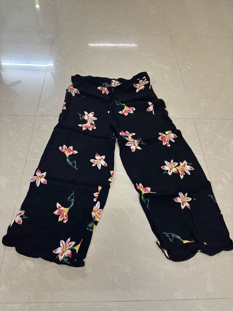 Premium Floral Wide-Leg Flowy Trousers