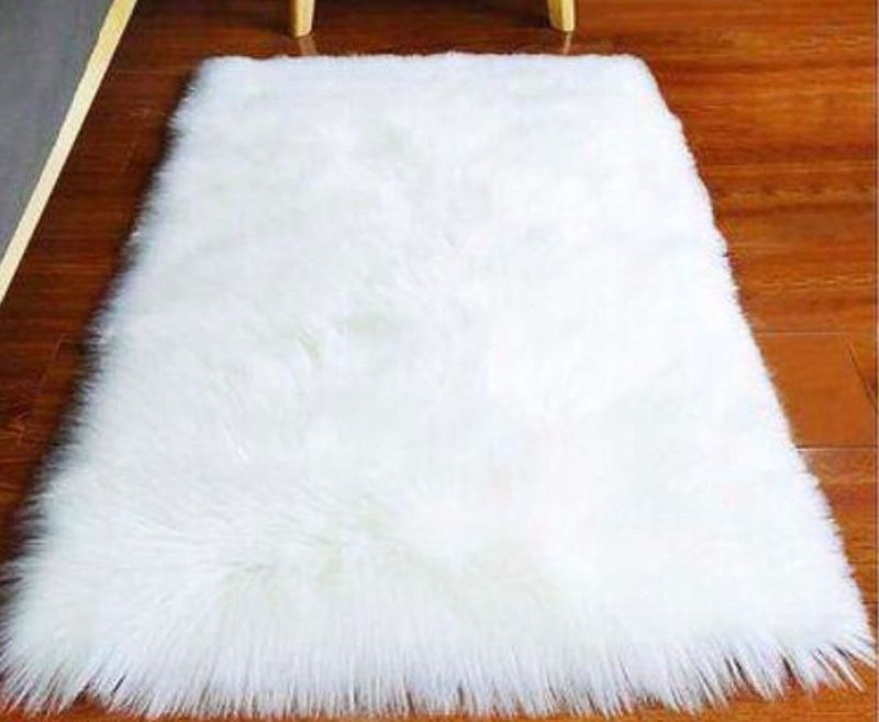 Soft White Faux Fur Rug