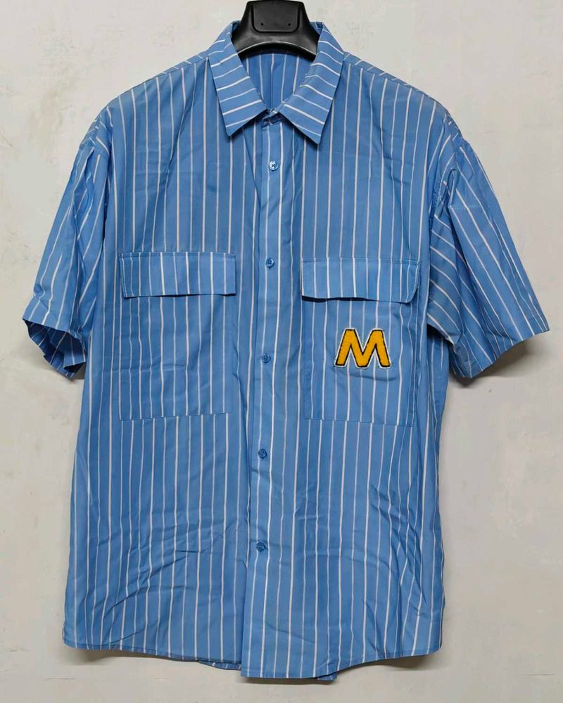 🔥Blue Striped Short Sleeve Shirt