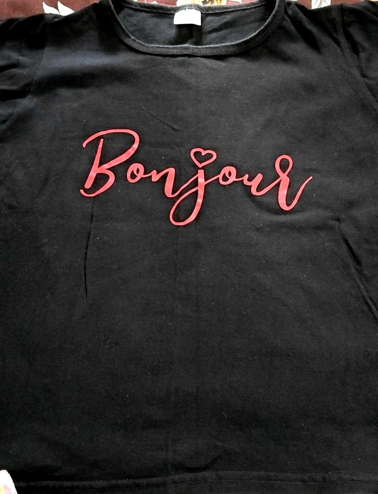 Cute Bonjour Graphic T-Shirt