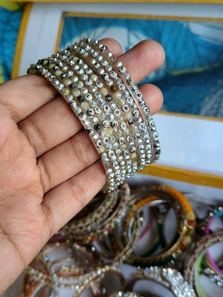 Sparkling Crystal Bangles Set