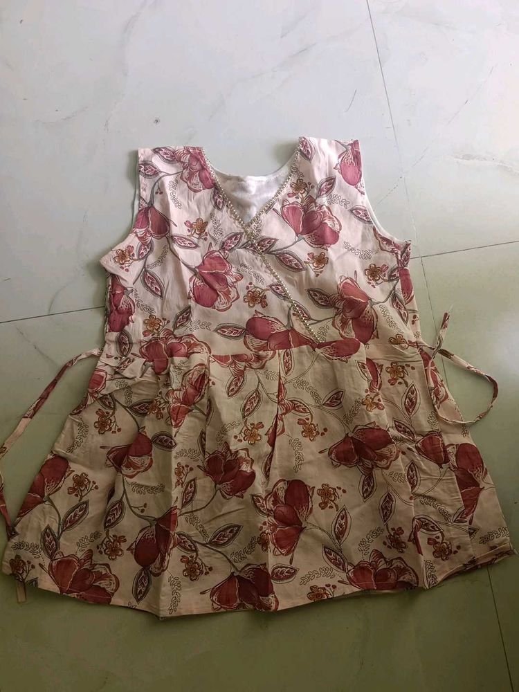 Floral Print Sleeveless Frock