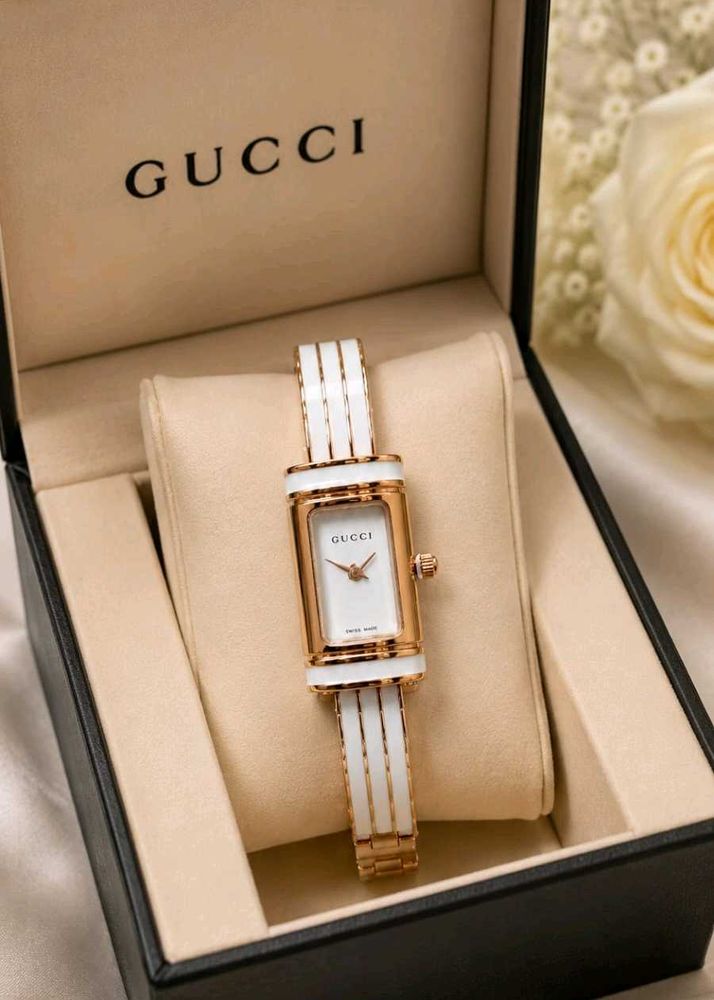Gucci White &amp; Rose Gold Watch