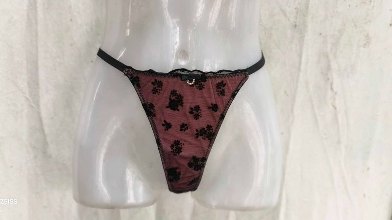 Sheer Floral Thong Panty