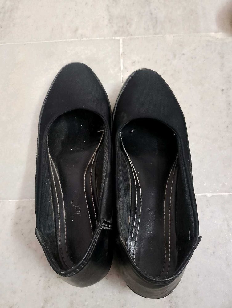 Classic Black Wedge Heels