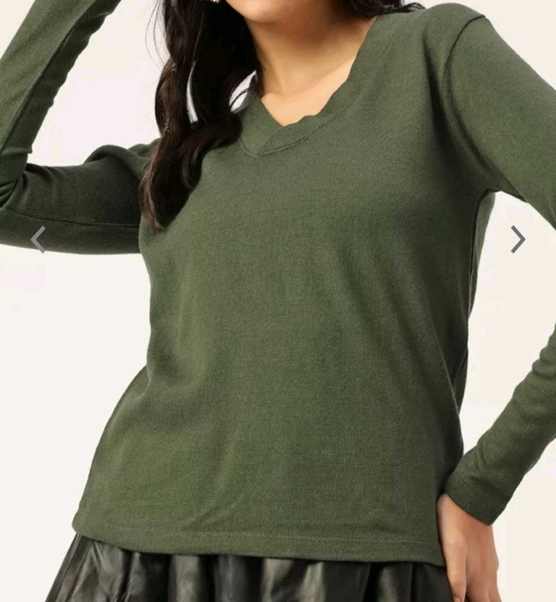 Dressberry Olive Green Pullover