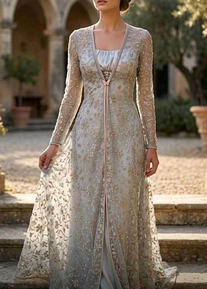 Elegant Embroidered Ethnic Gown