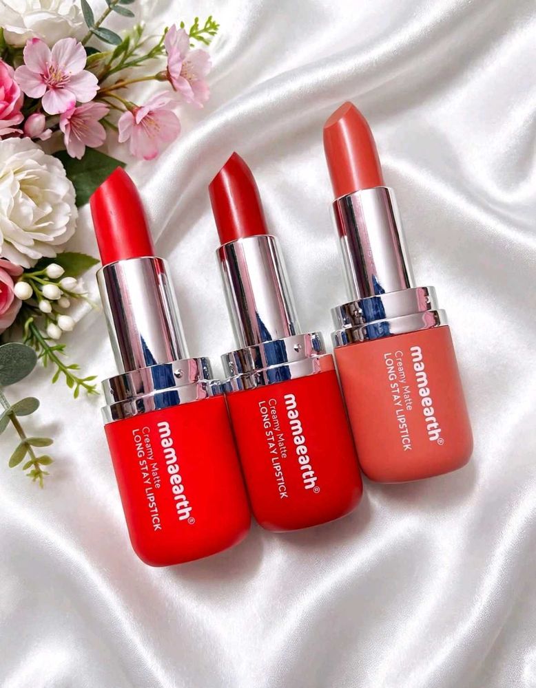Pack of 3 Mamaearth Long Stay Matte Lipsticks