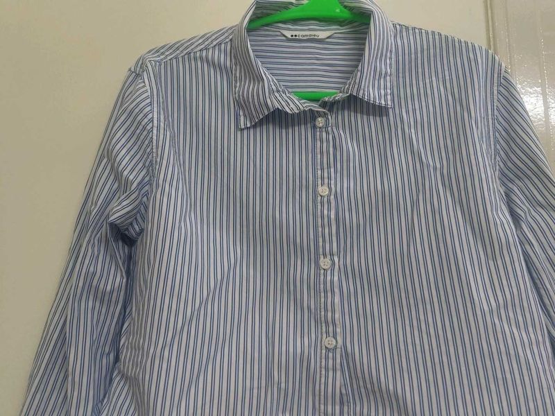 Classic Blue Striped Button-Down Shirt