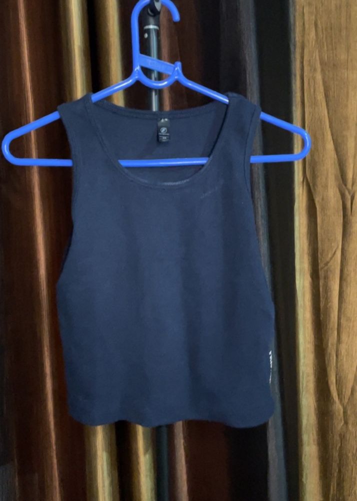 Navy Cropped Tank Top