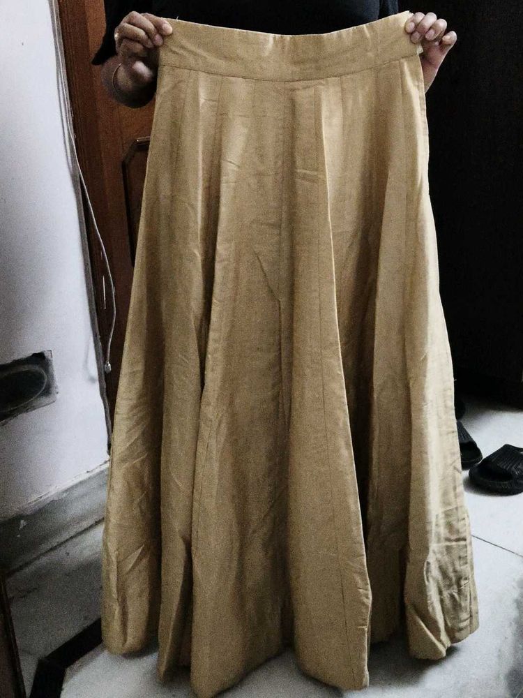 Elegant Golden Ethnic Skirt