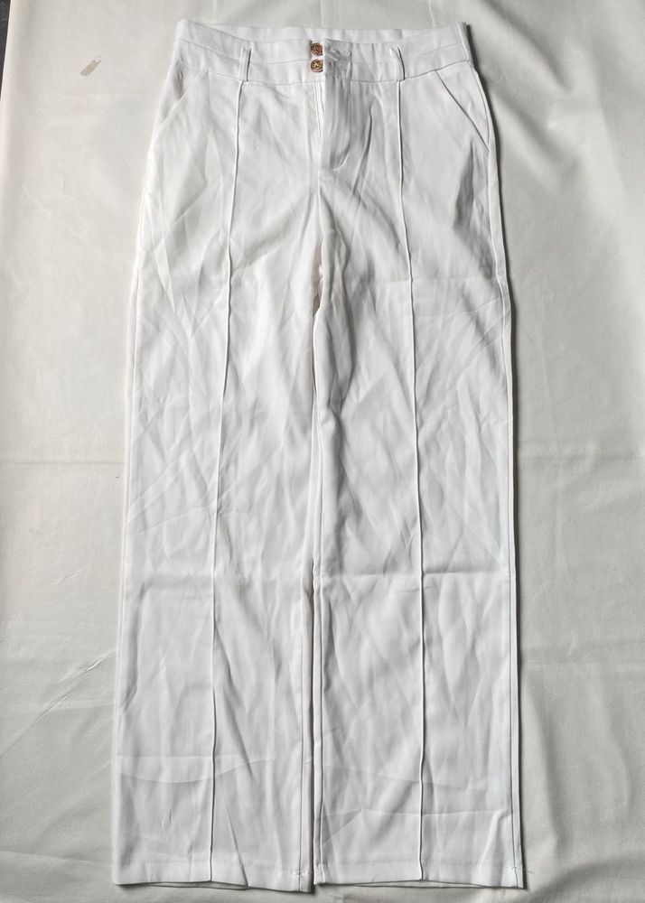 Women's White Wide-Leg Pants