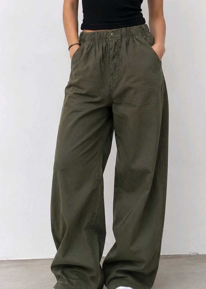 Olive Green Wide Leg Pants