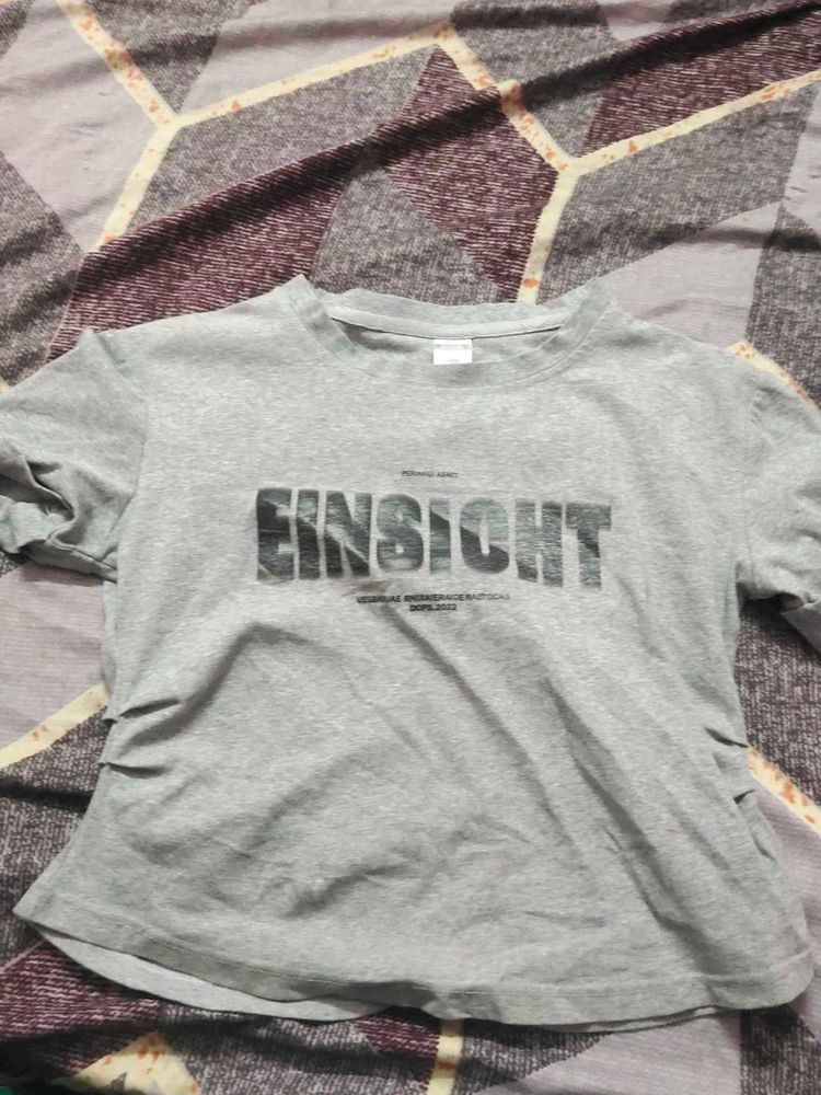 Grey "EINSIGHT" Graphic T-Shirt