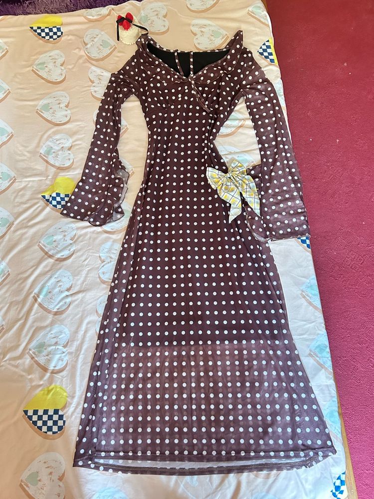 Pinteresty Polka Dot Maxi Dress