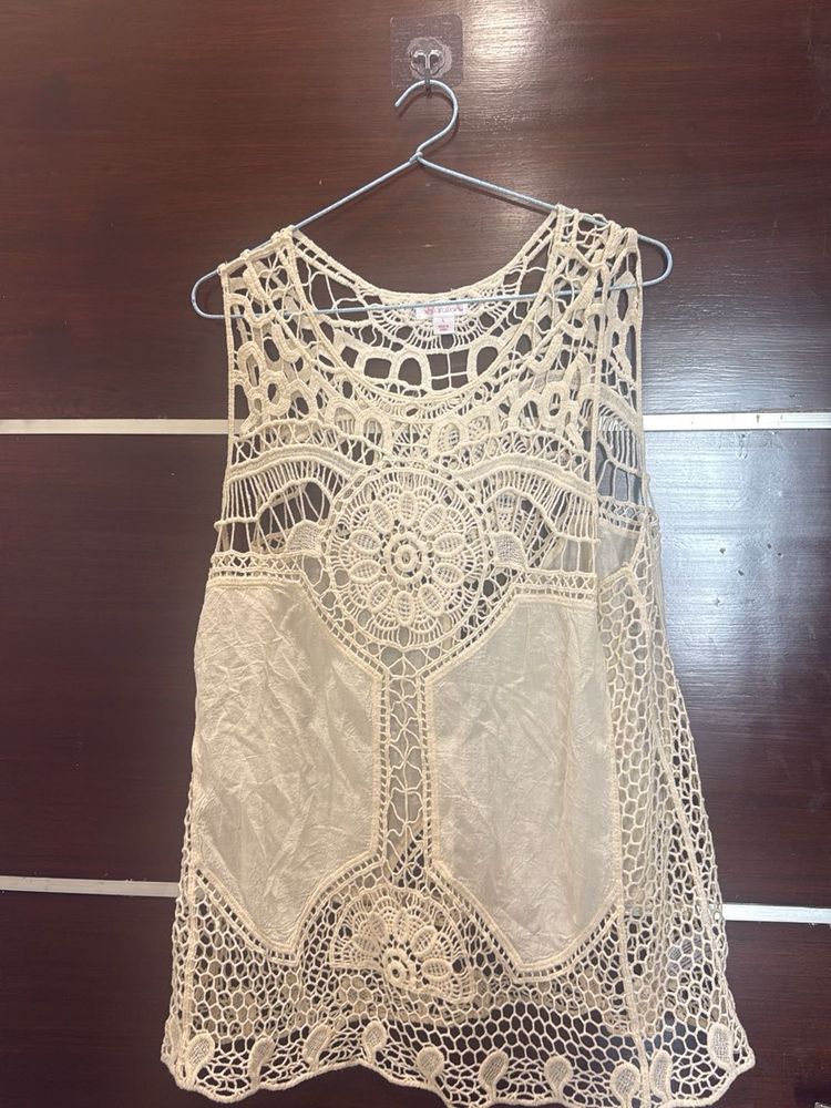 Boho Crochet Lace Sleeveless Top