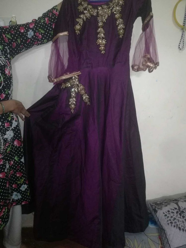 Beautiful Embroidered Purple Gown