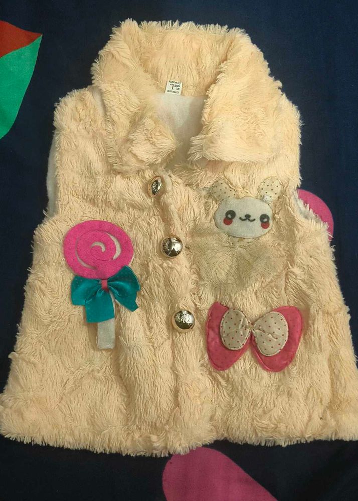 Cute Cream Faux Fur Vest