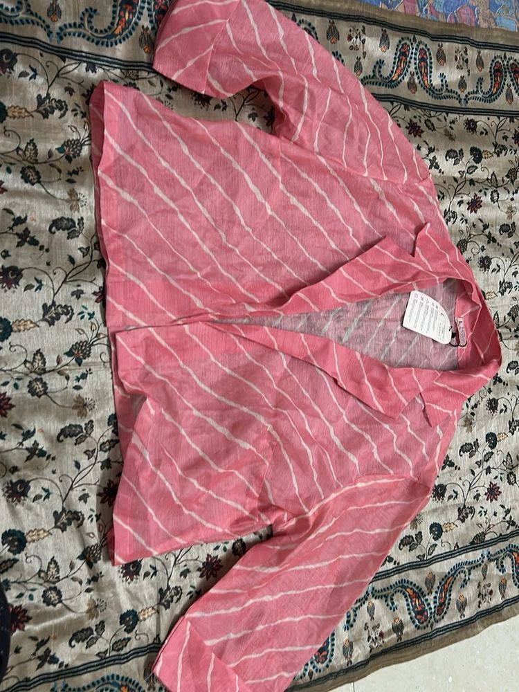 Pink Striped Cotton blezzer