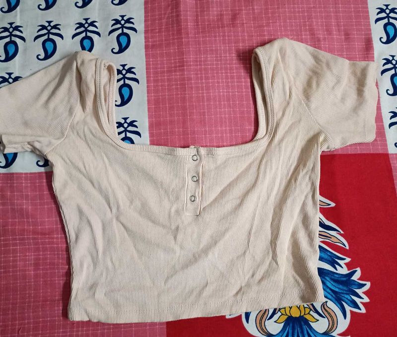 Ribbed Square Neck Crop Top