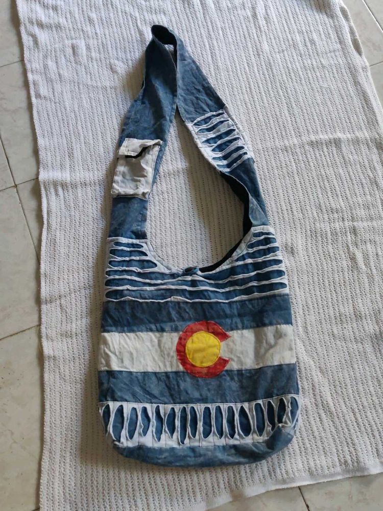 Unique Colorado Flag Denim Hobo Bag