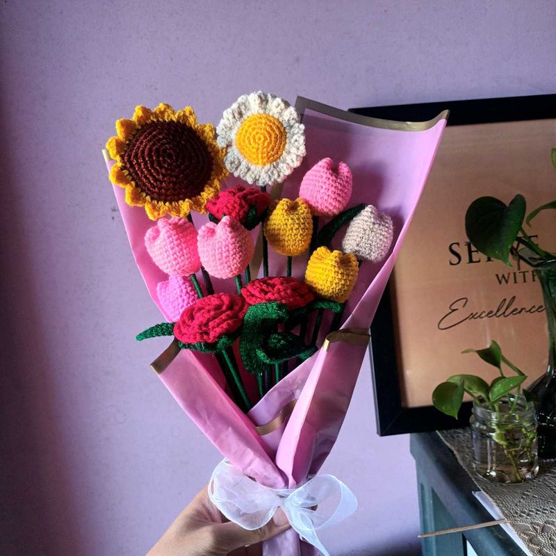 Handmade Crochet Flower Bouquet