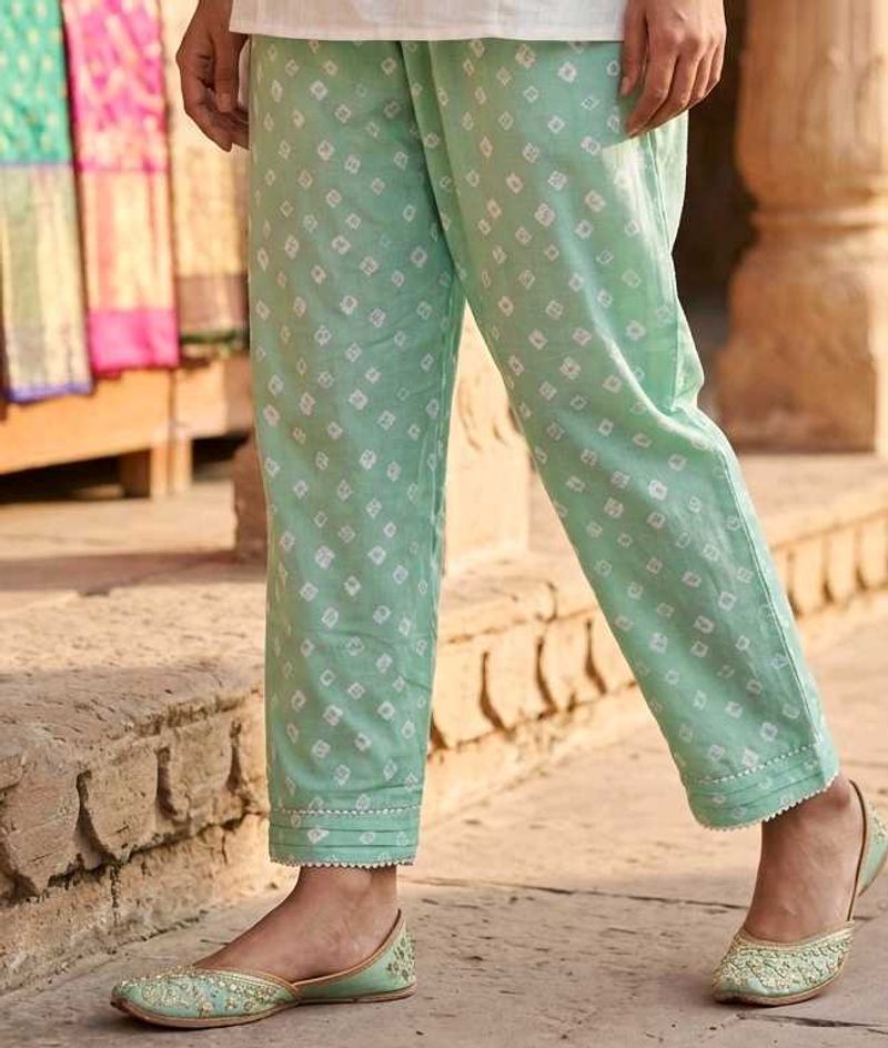 Stylish Mint Green Ethnic Pant Plazoo