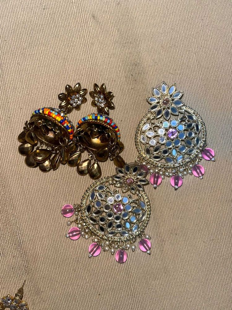 Designer Ethnic Jhumka Earrings combo of 2