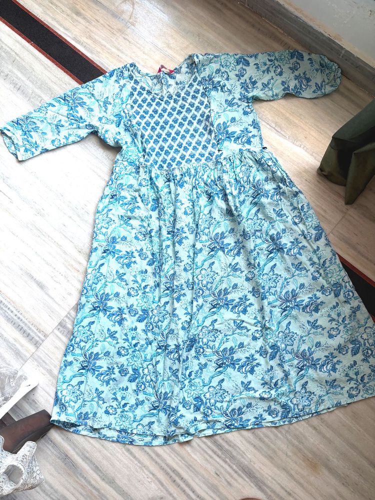 Blue Maternity Kurta