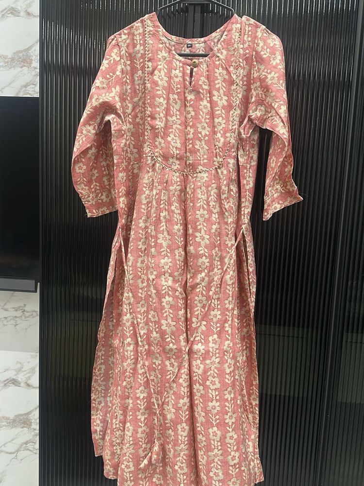 Beautiful Pink Floral Kurta