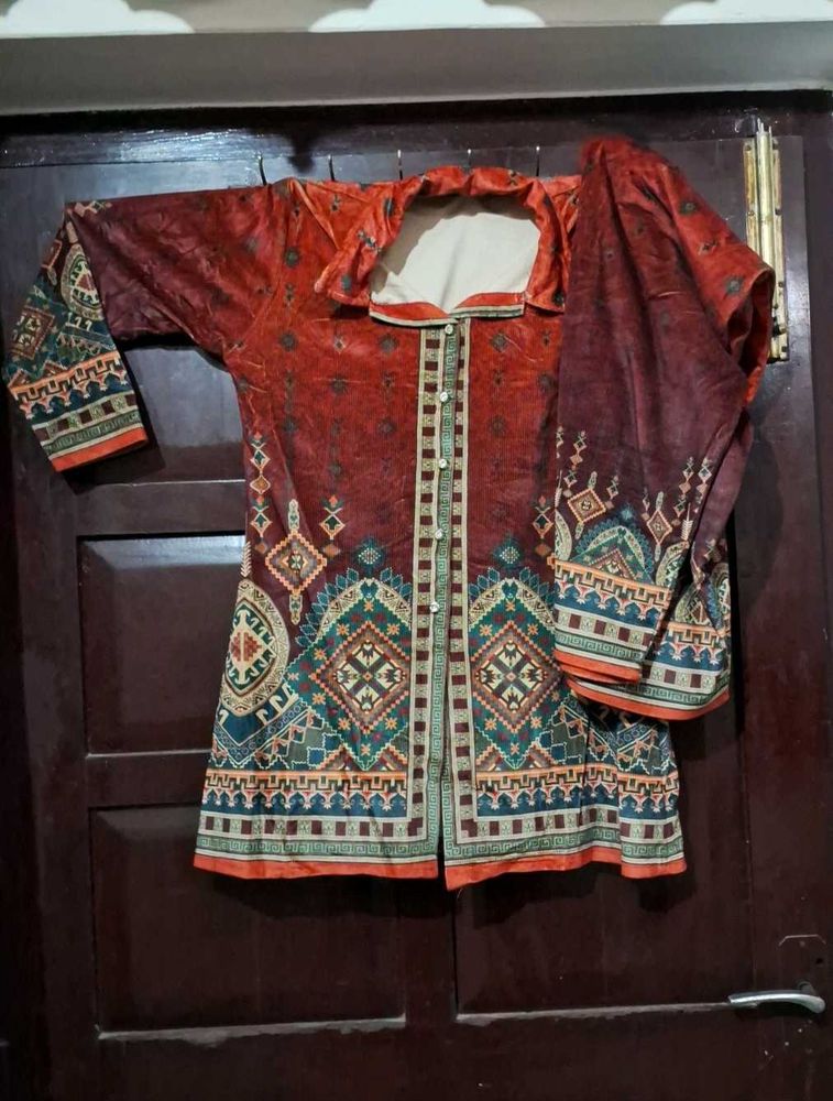 Elegant Velvet Printed Co-ord Set