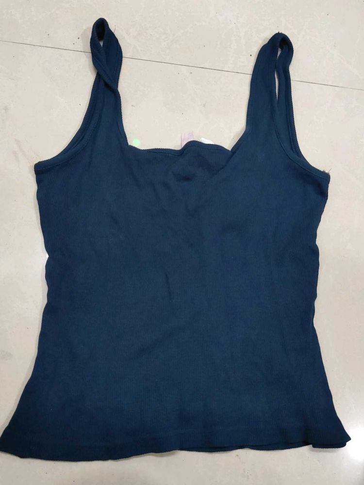 Dark Blue Sleeveless Tank Top