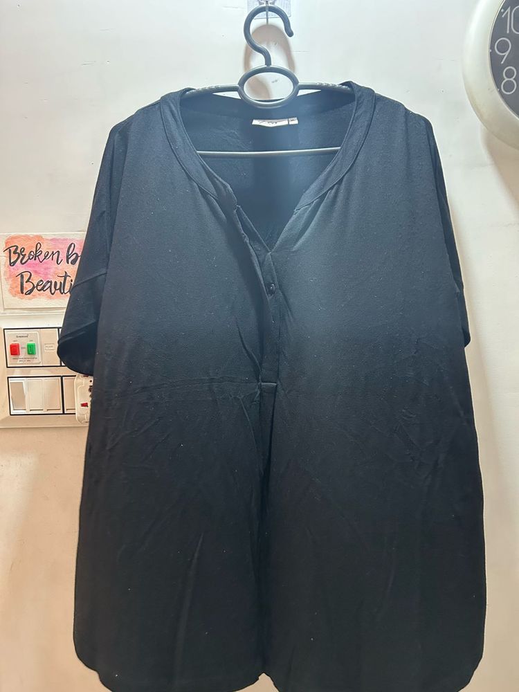 Westside plus size Classic Black V-Neck Top