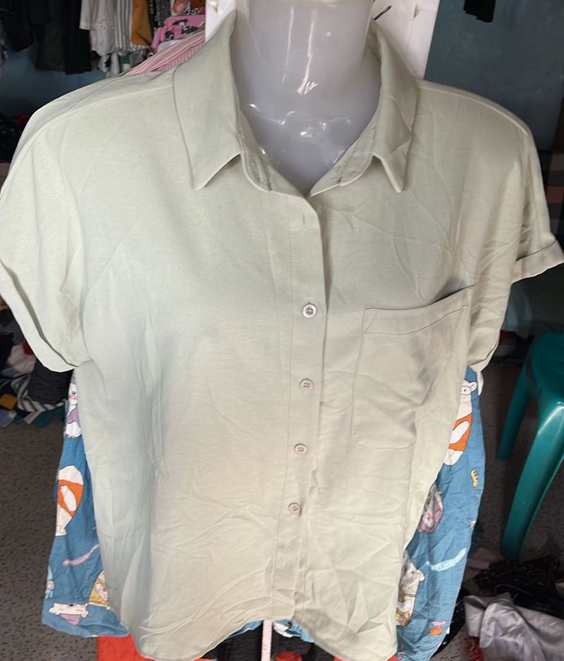 Light Green Button-Up Shirt