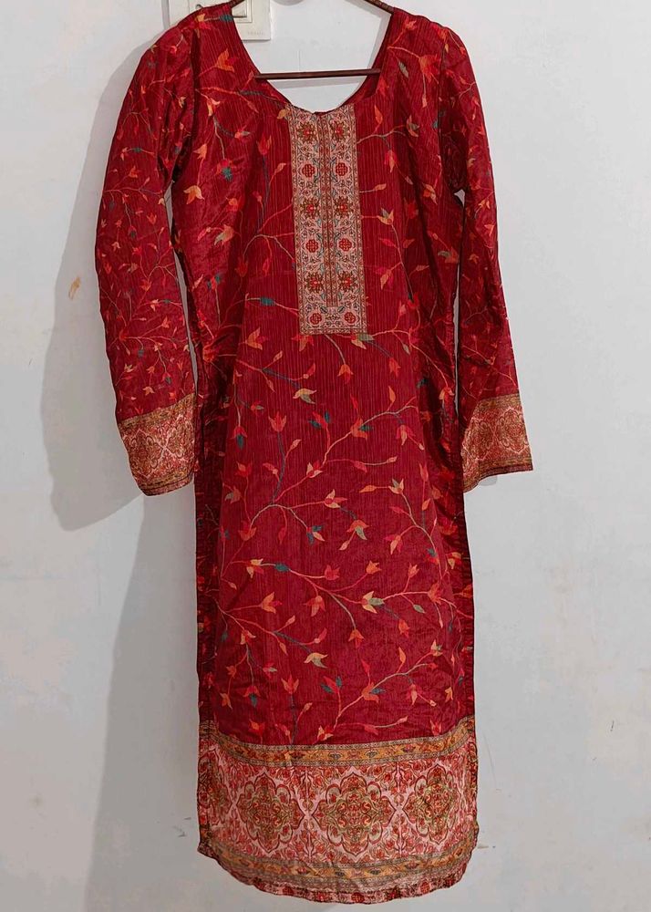 Elegant Red Kurta Palazzo set.