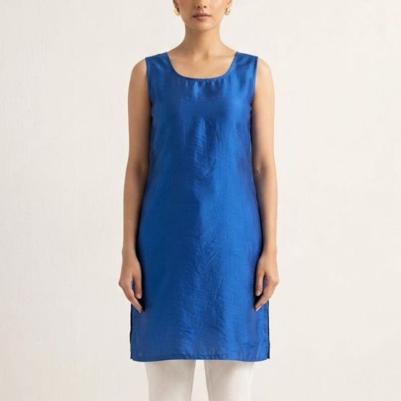 Blue Silk Kurta