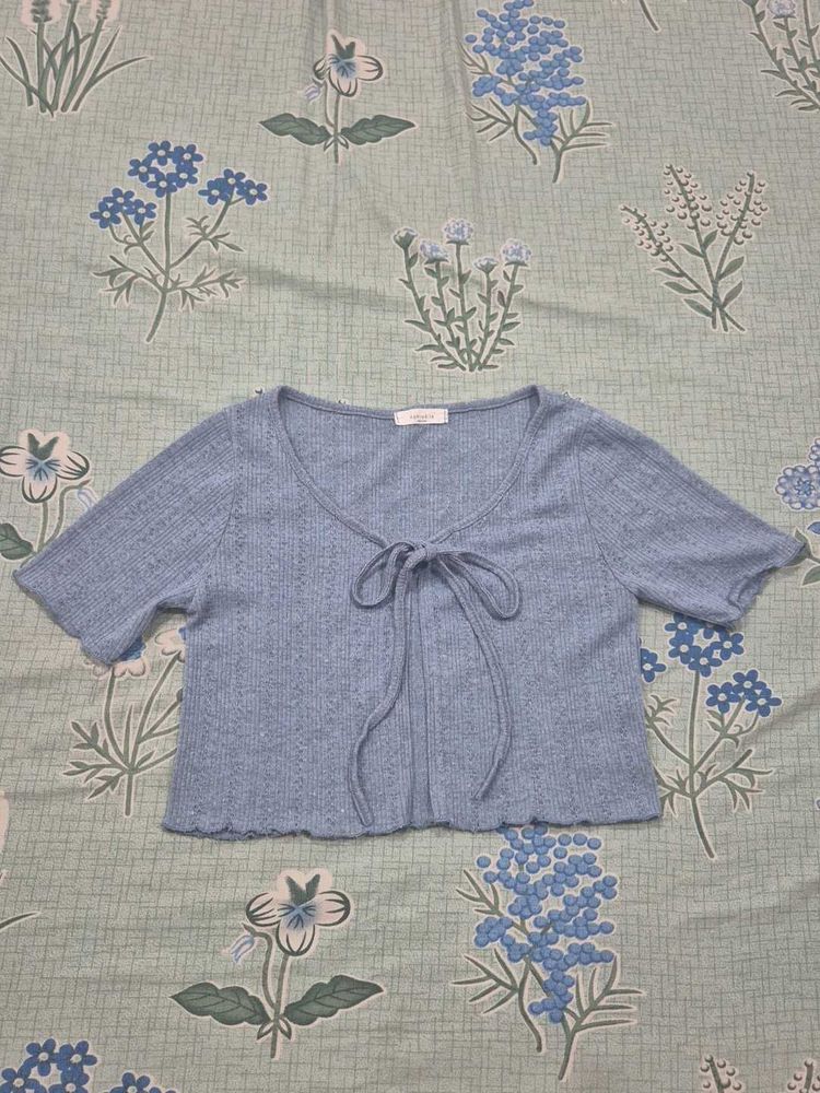 Cropped tie up top