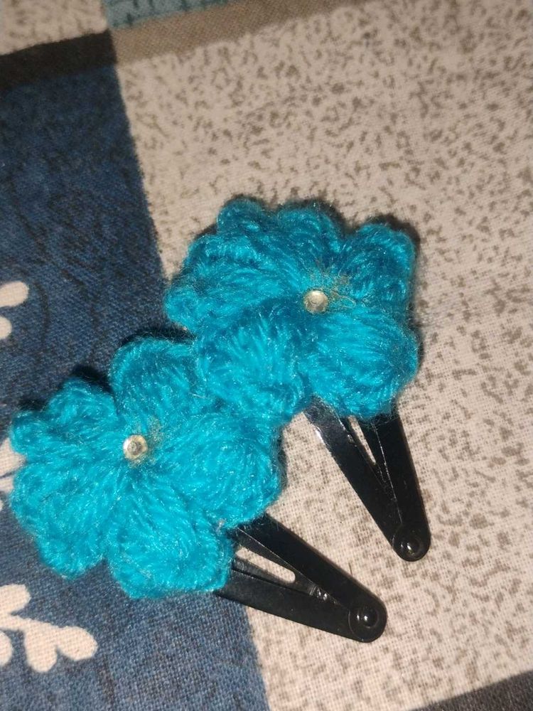 Cute Crochet Flower Hair Clips (Set of 2)